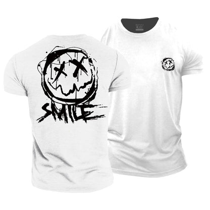 Cotton Happy Face Graphic Men's T-shirts