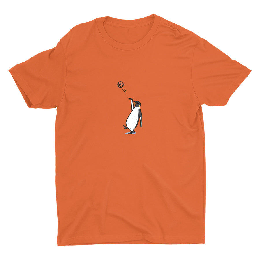 A penguin throwing a basketball Cotton Tee