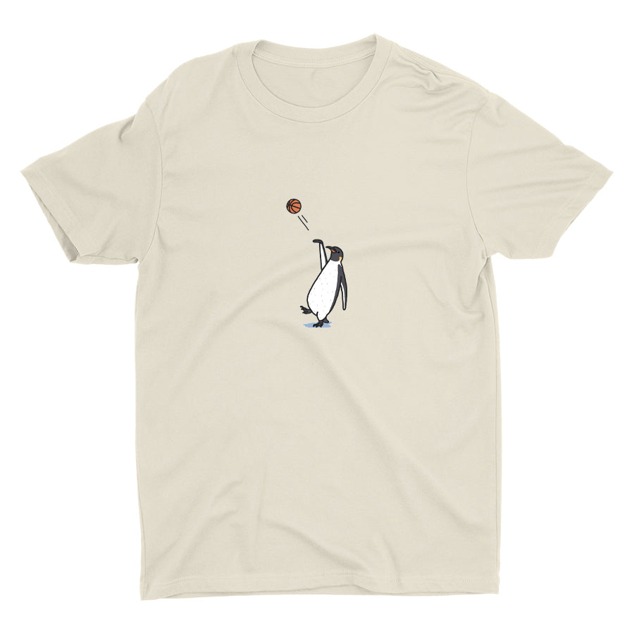 A penguin throwing a basketball Cotton Tee